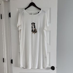 White Nightgown Women's Dog Graphic